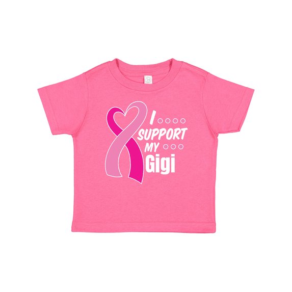 Inktastic Breast Cancer Awareness I Support My Gigi with Pink Ribbon Boys or Girls Baby T-Shirt