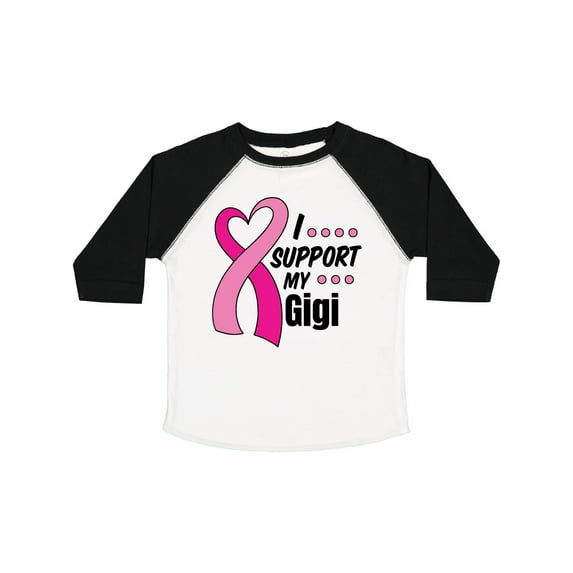 Inktastic Breast Cancer Awareness I Support My Gigi with Pink Ribbon Boys or Girls Toddler T-Shirt