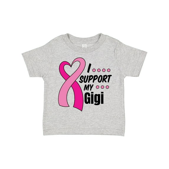 Inktastic Breast Cancer Awareness I Support My Gigi with Pink Ribbon Boys or Girls Toddler T-Shirt