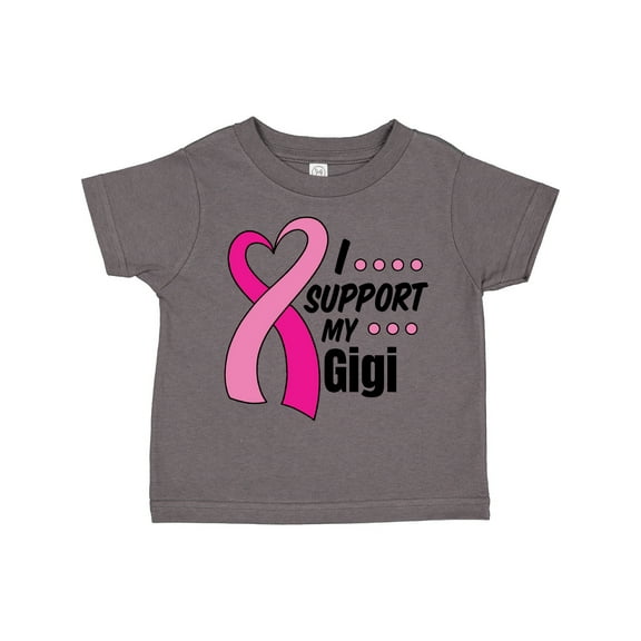 Inktastic Breast Cancer Awareness I Support My Gigi with Pink Ribbon Boys or Girls Toddler T-Shirt