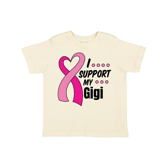 Inktastic Breast Cancer Awareness I Support My Gigi with Pink Ribbon Boys or Girls Toddler T-Shirt
