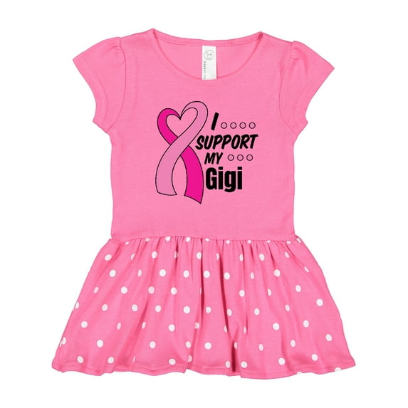 Inktastic Breast Cancer Awareness I Support My Gigi with Pink Ribbon Girls Toddler Dress