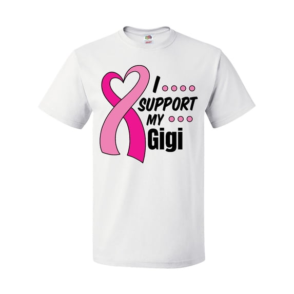 Inktastic Breast Cancer Awareness I Support My Gigi with Pink Ribbon T-Shirt
