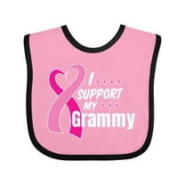 Inktastic Breast Cancer Awareness I Support My Grammy with Pink Ribbon Boys or Girls Baby Bib