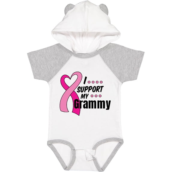 Inktastic Breast Cancer Awareness I Support My Grammy with Pink Ribbon Boys or Girls Baby Bodysuit