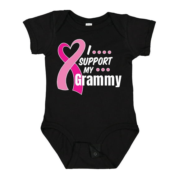 Inktastic Breast Cancer Awareness I Support My Grammy with Pink Ribbon Boys or Girls Baby Bodysuit
