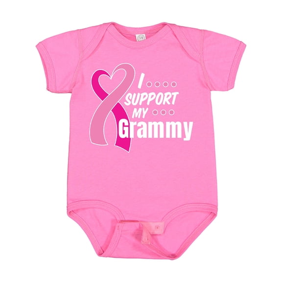 Inktastic Breast Cancer Awareness I Support My Grammy with Pink Ribbon Boys or Girls Baby Bodysuit