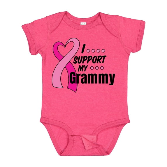 Inktastic Breast Cancer Awareness I Support My Grammy with Pink Ribbon Boys or Girls Baby Bodysuit