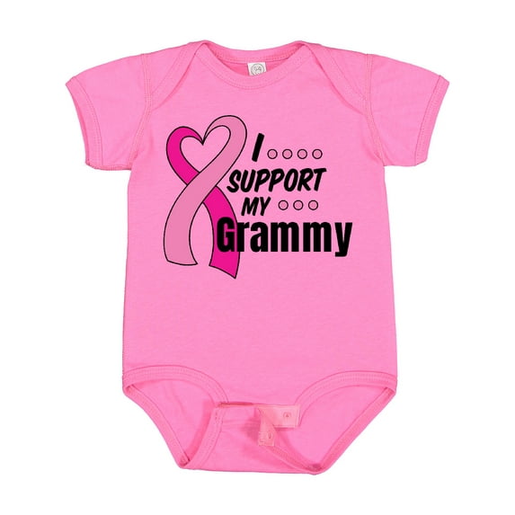 Inktastic Breast Cancer Awareness I Support My Grammy with Pink Ribbon Boys or Girls Baby Bodysuit