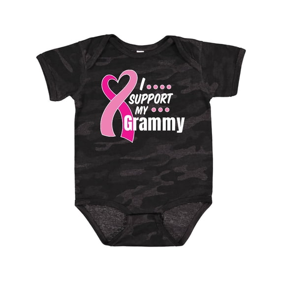 Inktastic Breast Cancer Awareness I Support My Grammy with Pink Ribbon Boys or Girls Baby Bodysuit