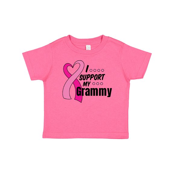 Inktastic Breast Cancer Awareness I Support My Grammy with Pink Ribbon Boys or Girls Baby T-Shirt