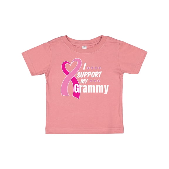 Inktastic Breast Cancer Awareness I Support My Grammy with Pink Ribbon Boys or Girls Baby T-Shirt