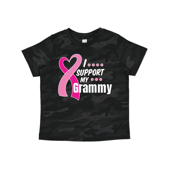 Inktastic Breast Cancer Awareness I Support My Grammy with Pink Ribbon Boys or Girls Toddler T-Shirt
