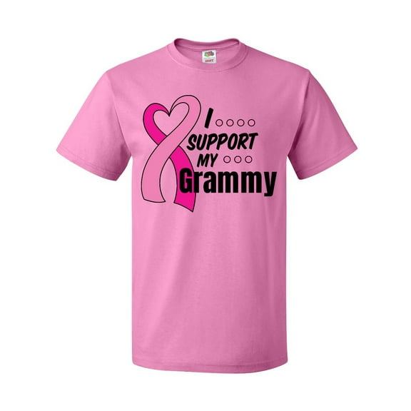 Inktastic Breast Cancer Awareness I Support My Grammy with Pink Ribbon T-Shirt