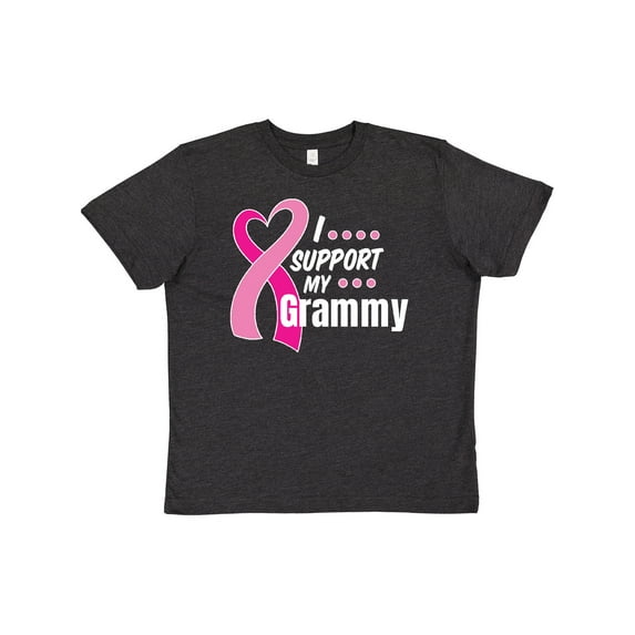 Inktastic Breast Cancer Awareness I Support My Grammy with Pink Ribbon Youth T-Shirt
