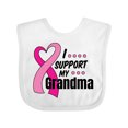 thumbnail image 1 of Inktastic Breast Cancer Awareness I Support My Grandma Pink Ribbon Boys or Girls Baby Bib, 1 of 4