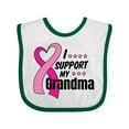 thumbnail image 1 of Inktastic Breast Cancer Awareness I Support My Grandma Pink Ribbon Boys or Girls Baby Bib, 1 of 4
