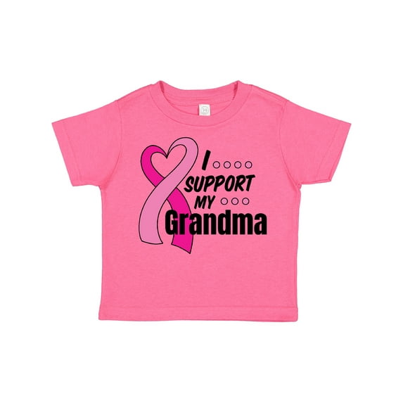 Inktastic Breast Cancer Awareness I Support My Grandma Pink Ribbon Boys or Girls Toddler T-Shirt