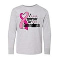 thumbnail image 1 of Inktastic Breast Cancer Awareness I Support My Grandma Pink Ribbon Long Sleeve Youth T-Shirt, 1 of 5