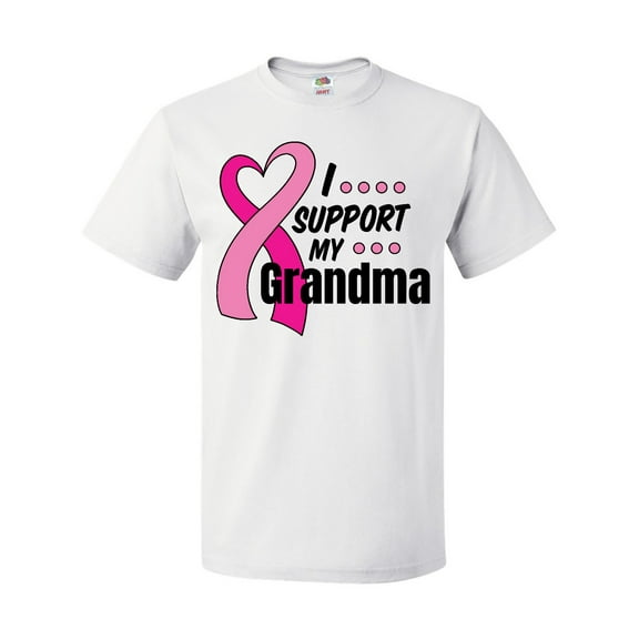 Inktastic Breast Cancer Awareness I Support My Grandma Pink Ribbon T-Shirt