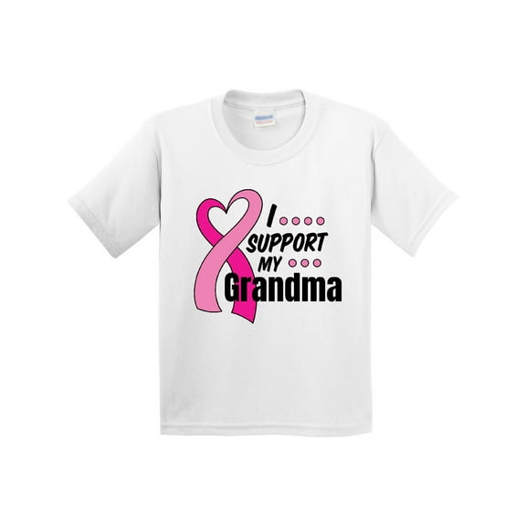 Inktastic Breast Cancer Awareness I Support My Grandma Pink Ribbon Youth T-Shirt