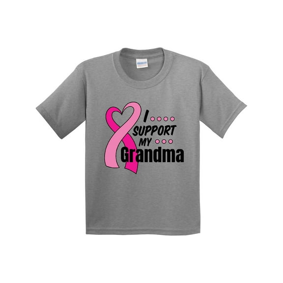 Inktastic Breast Cancer Awareness I Support My Grandma Pink Ribbon Youth T-Shirt