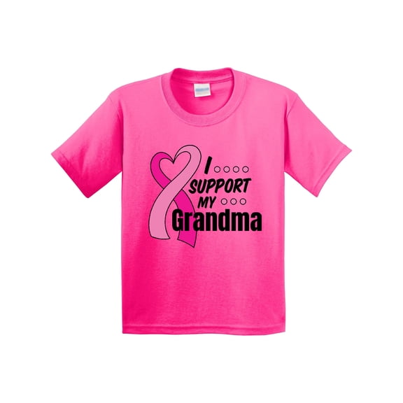 Inktastic Breast Cancer Awareness I Support My Grandma Pink Ribbon Youth T-Shirt