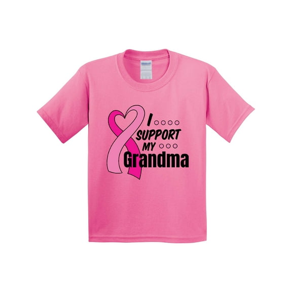 Inktastic Breast Cancer Awareness I Support My Grandma Pink Ribbon Youth T-Shirt