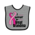 thumbnail image 1 of Inktastic Breast Cancer Awareness I Support My Great Grandma Boys or Girls Baby Bib, 1 of 4