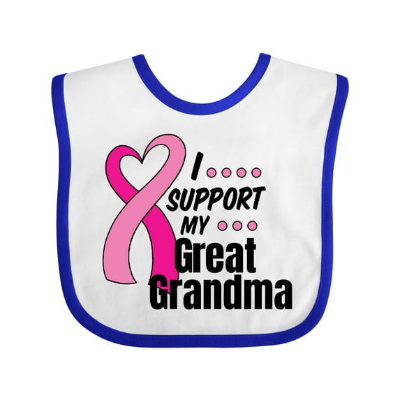 Inktastic Breast Cancer Awareness I Support My Great Grandma Boys or Girls Baby Bib