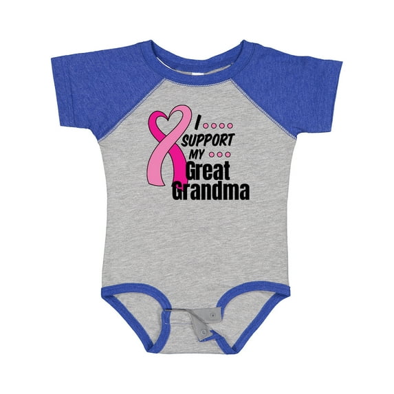 Inktastic Breast Cancer Awareness I Support My Great Grandma Boys or Girls Baby Bodysuit