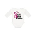 thumbnail image 1 of Inktastic Breast Cancer Awareness I Support My Great Grandma Boys or Girls Long Sleeve Baby Bodysuit, 1 of 5