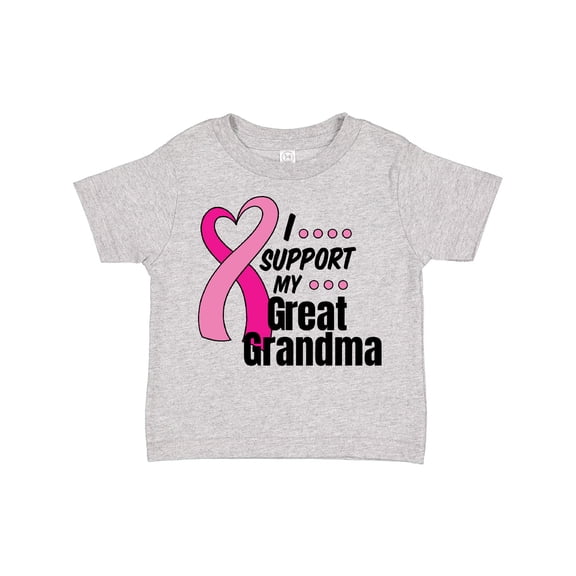 Inktastic Breast Cancer Awareness I Support My Great Grandma Boys or Girls Toddler T-Shirt