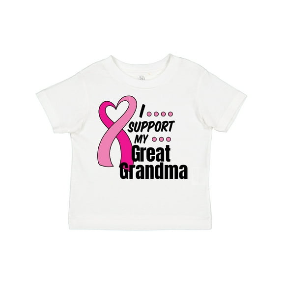 Inktastic Breast Cancer Awareness I Support My Great Grandma Boys or Girls Toddler T-Shirt