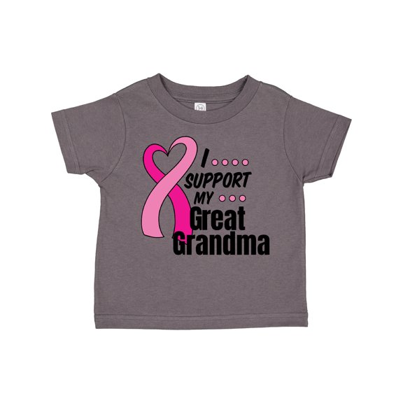 Inktastic Breast Cancer Awareness I Support My Great Grandma Boys or Girls Toddler T-Shirt