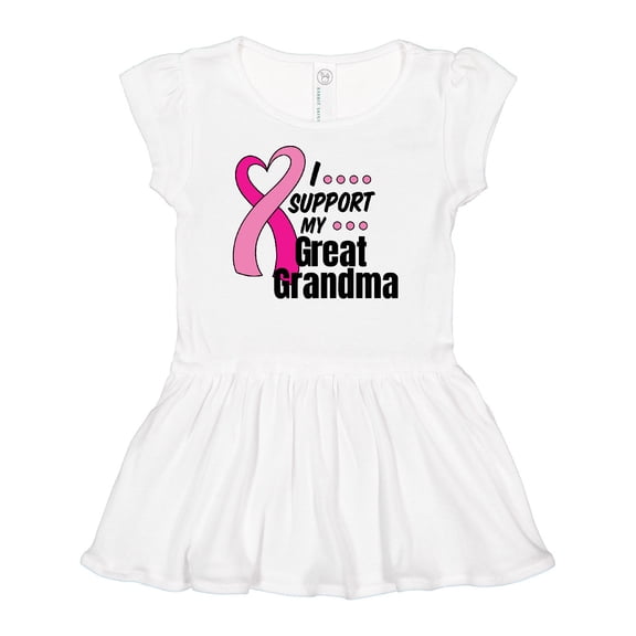 Inktastic Breast Cancer Awareness I Support My Great Grandma Girls Baby Dress