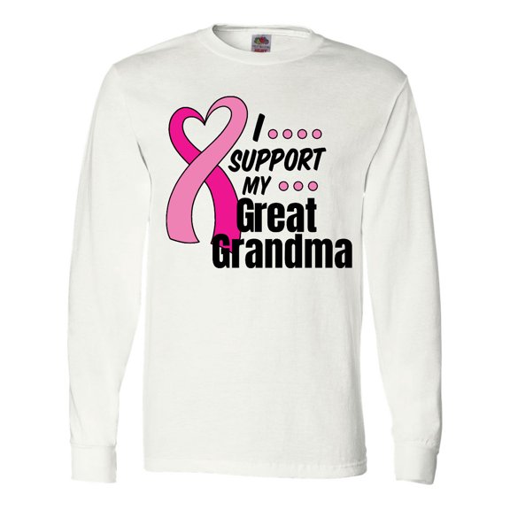 Inktastic Breast Cancer Awareness I Support My Great Grandma Long Sleeve T-Shirt