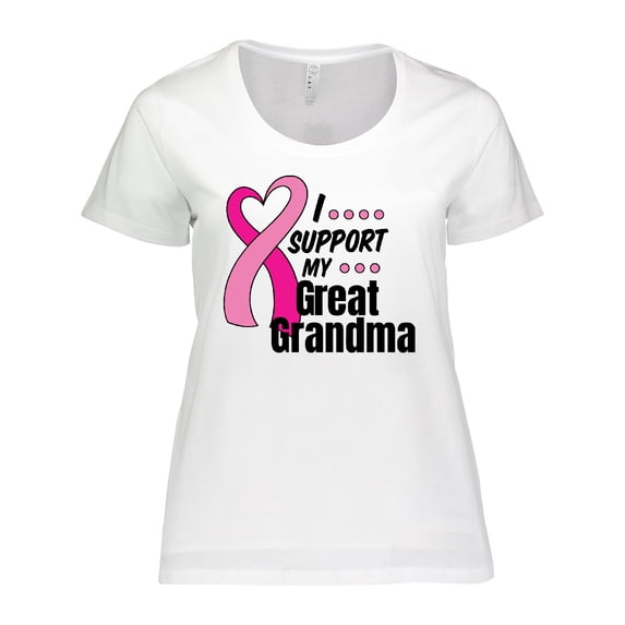 Inktastic Breast Cancer Awareness I Support My Great Grandma Women's Plus Size T-Shirt