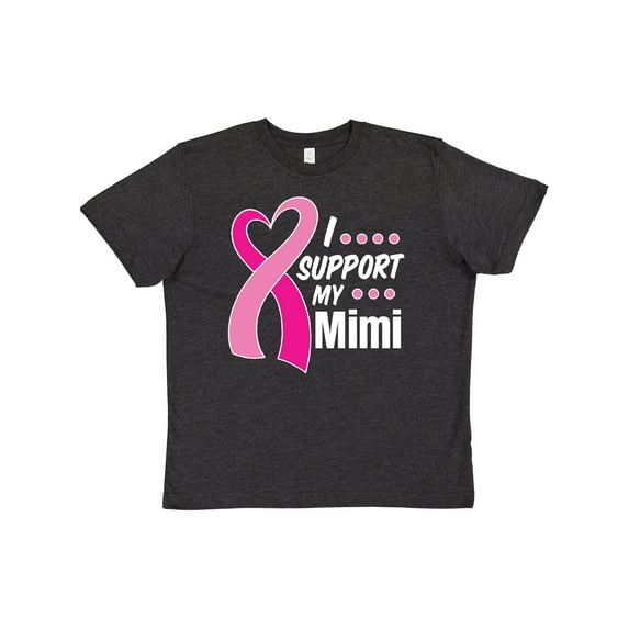 Inktastic Breast Cancer Awareness I Support My Mimi with Pink Ribbon Youth T-Shirt