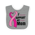 thumbnail image 1 of Inktastic Breast Cancer Awareness I Support My Mom with Pink Ribbon Boys or Girls Baby Bib, 1 of 4