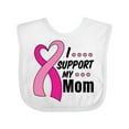 thumbnail image 1 of Inktastic Breast Cancer Awareness I Support My Mom with Pink Ribbon Boys or Girls Baby Bib, 1 of 4
