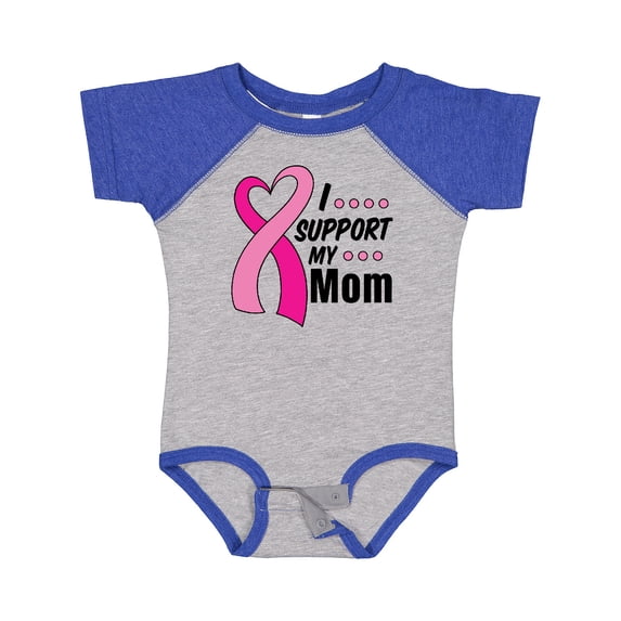 Inktastic Breast Cancer Awareness I Support My Mom with Pink Ribbon Boys or Girls Baby Bodysuit