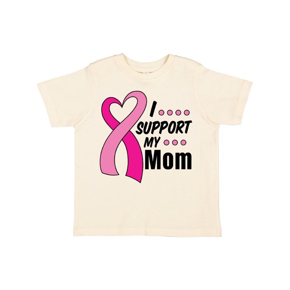 Inktastic Breast Cancer Awareness I Support My Mom with Pink Ribbon Boys or Girls Toddler T-Shirt