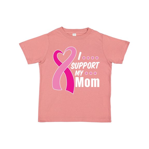 Inktastic Breast Cancer Awareness I Support My Mom with Pink Ribbon Boys or Girls Toddler T-Shirt