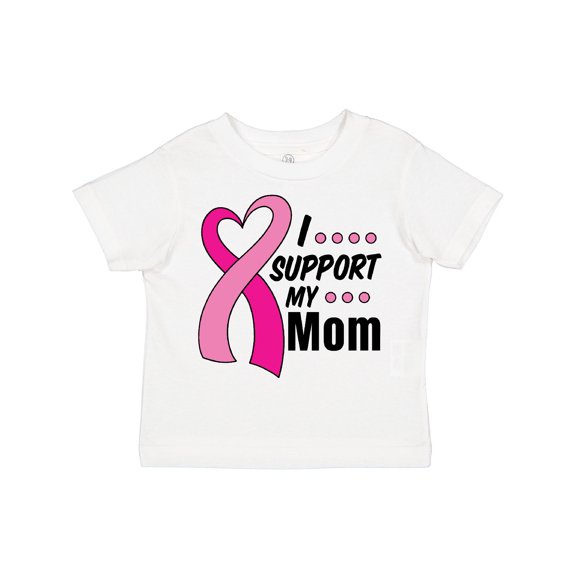 Inktastic Breast Cancer Awareness I Support My Mom with Pink Ribbon Boys or Girls Toddler T-Shirt