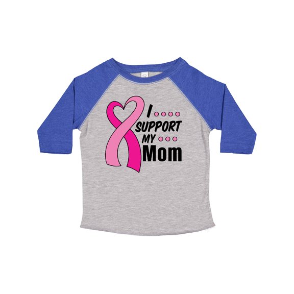 Inktastic Breast Cancer Awareness I Support My Mom with Pink Ribbon Boys or Girls Toddler T-Shirt