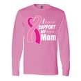 thumbnail image 1 of Inktastic Breast Cancer Awareness I Support My Mom with Pink Ribbon Long Sleeve T-Shirt, 1 of 5
