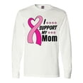 thumbnail image 1 of Inktastic Breast Cancer Awareness I Support My Mom with Pink Ribbon Long Sleeve T-Shirt, 1 of 5