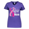 thumbnail image 1 of Inktastic Breast Cancer Awareness I Support My Mom with Pink Ribbon Women's V-Neck T-Shirt, 1 of 5