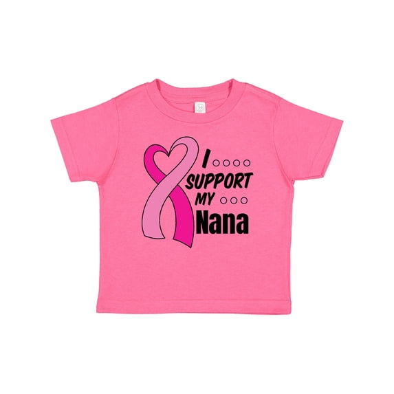 Inktastic Breast Cancer Awareness I Support My Nana with Pink Ribbon Boys or Girls Baby T-Shirt